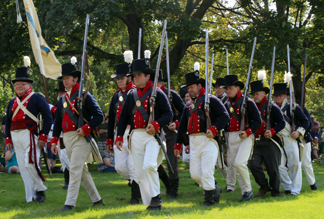 Soldiers 1812 soldier marching through Greenfield Village