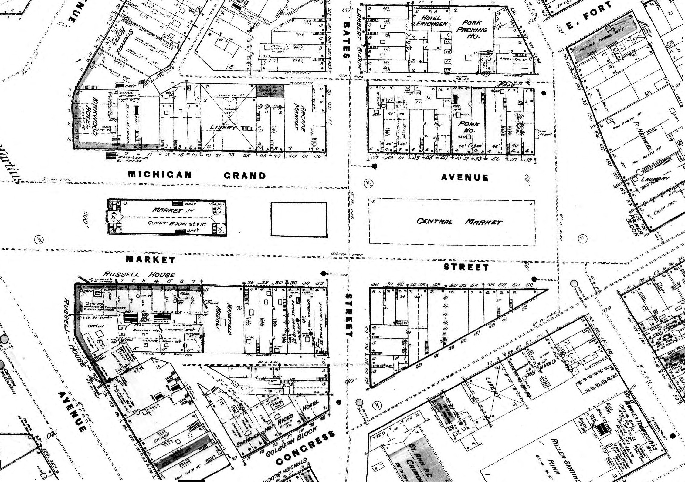 1884 Sanborn insurance map of Central Market 1884 Sanborn insurance map of Central Market