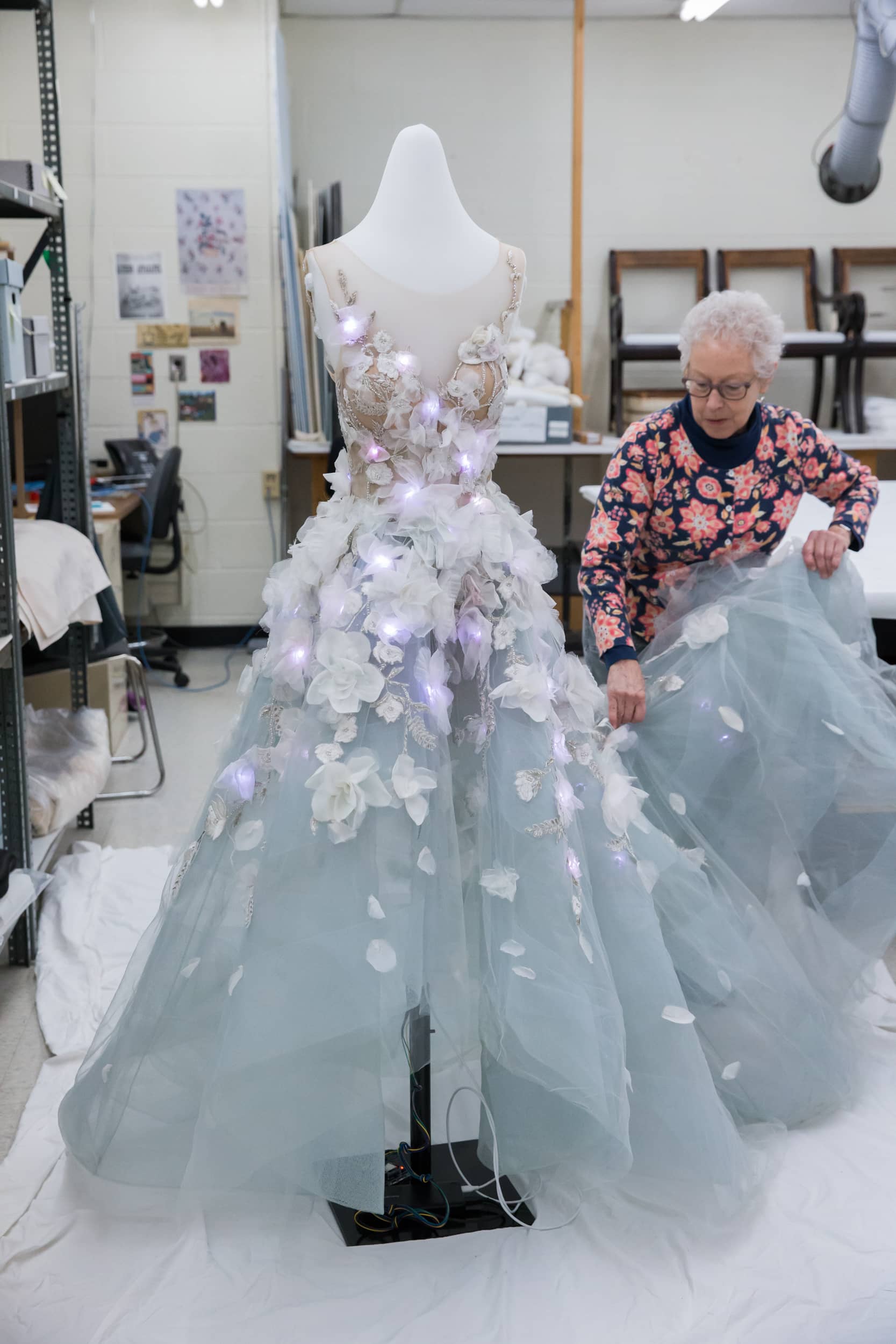 The Henry Ford Conservation Team dresses mannequin with IBM and Marchesa Cognitive Dress_KMSPhotography