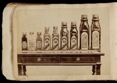 Product Catalogue of F. & J. Heinz Company, circa 1878 / page 2 Product bottles sitting on a table