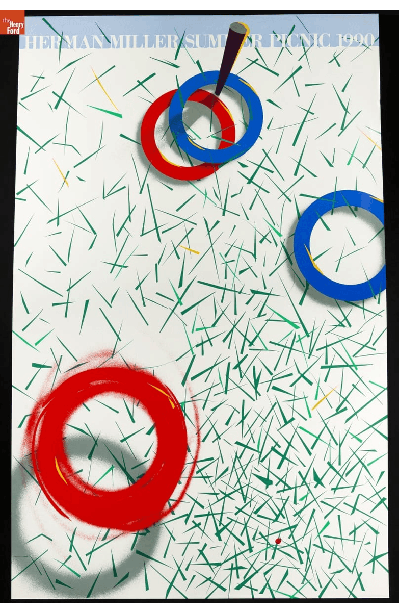 Recently acquired Herman Miller posters created by Kathy Stanton GIF that cycles slowly through a number of graphic posters