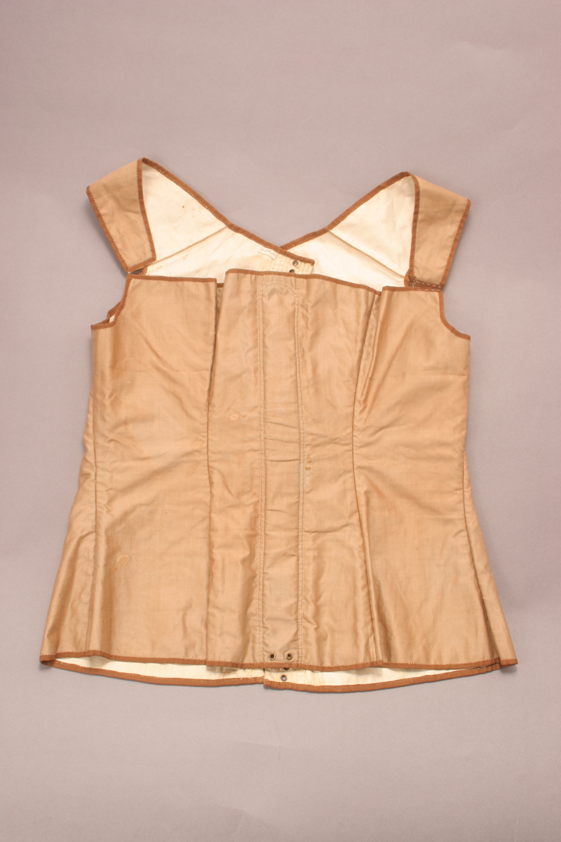 Corset, 1830-1840 Beige corset with wide shoulder straps