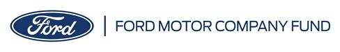 Text "Ford" in script in blue oval, with a line, then text "Ford Motor Company Fund"