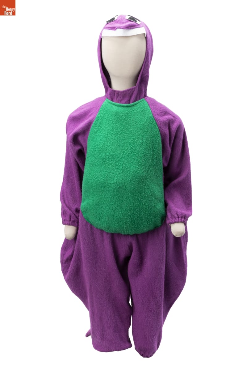 Barney-inspired costume worn by Eric Nietering of Dearborn, Michigan, 1993.