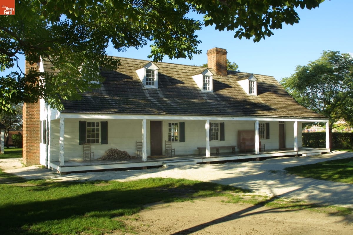Susquehanna Plantation Long white house with sloped roof and open porch
