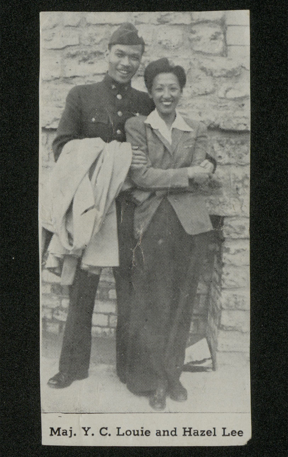 Clipping from Ruth’s scrapbook showing Hazel Lee and her husband