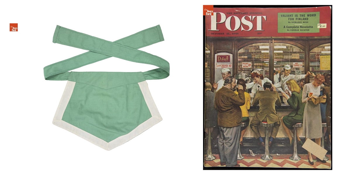 Waitress apron, 1940-1950, The Saturday Evening Post magazine, October 12, 1946