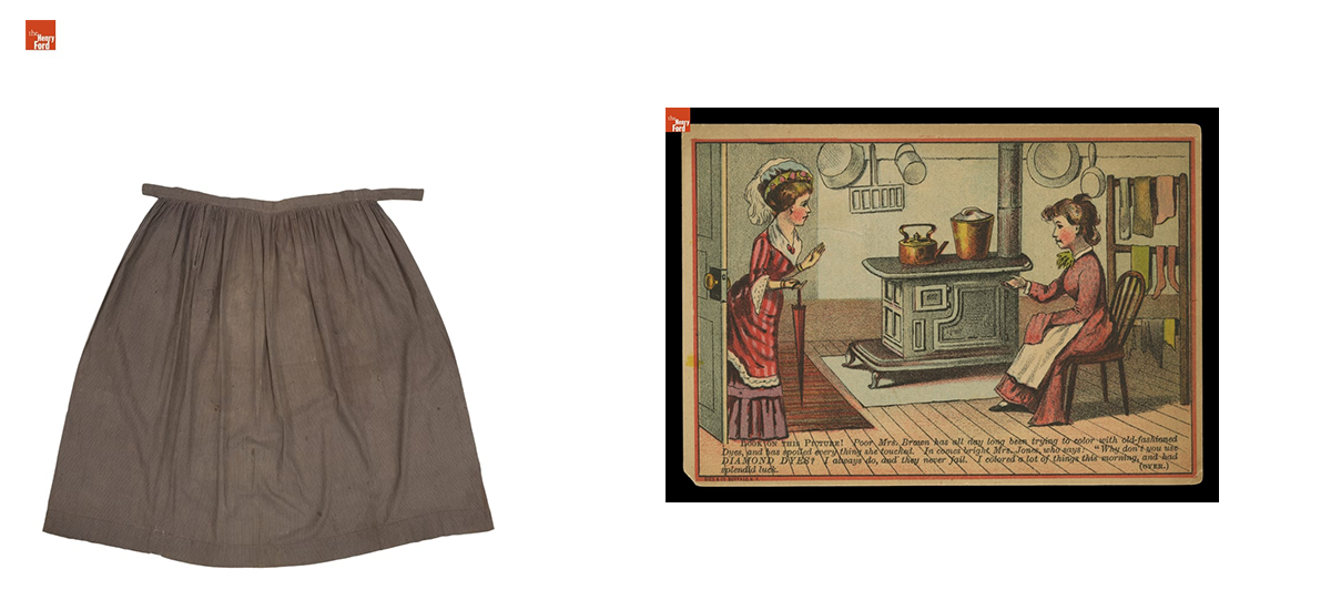 Apron, about 1880, Trade card, 1880-1885.
