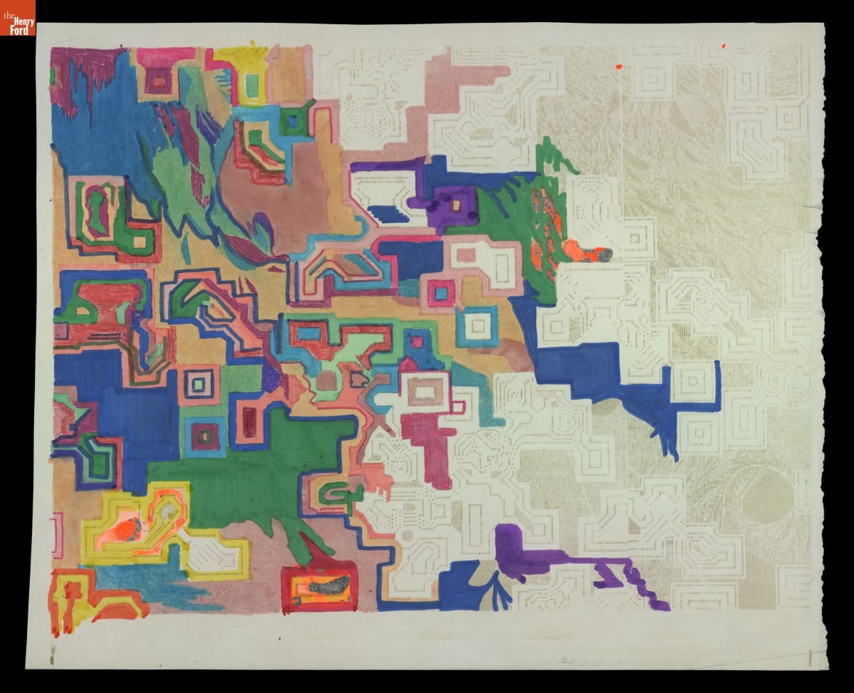 THF705961 / Handcolored Still from Lillian Schwartz's Film, 'Pixillation,' circa 1970