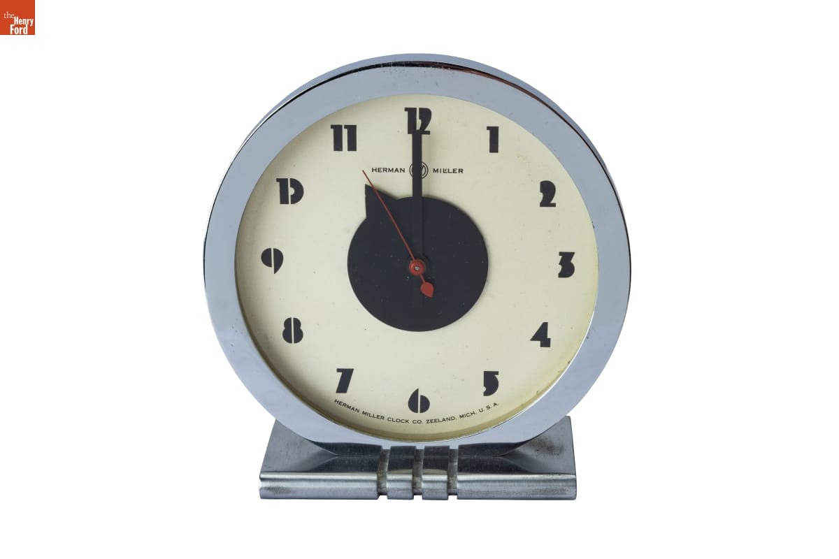 This Model 4706 Electric Clock, 1933-1934 by Gilbert Rohde was exhibited at the 1933-1934 Century of Progress International Exposition with the 3317 series furniture collection, also designed by Rohde. The Henry Ford holds numerous pieces from the 3317 series, including this dresser which is on display in the Fully Furnished exhibit.