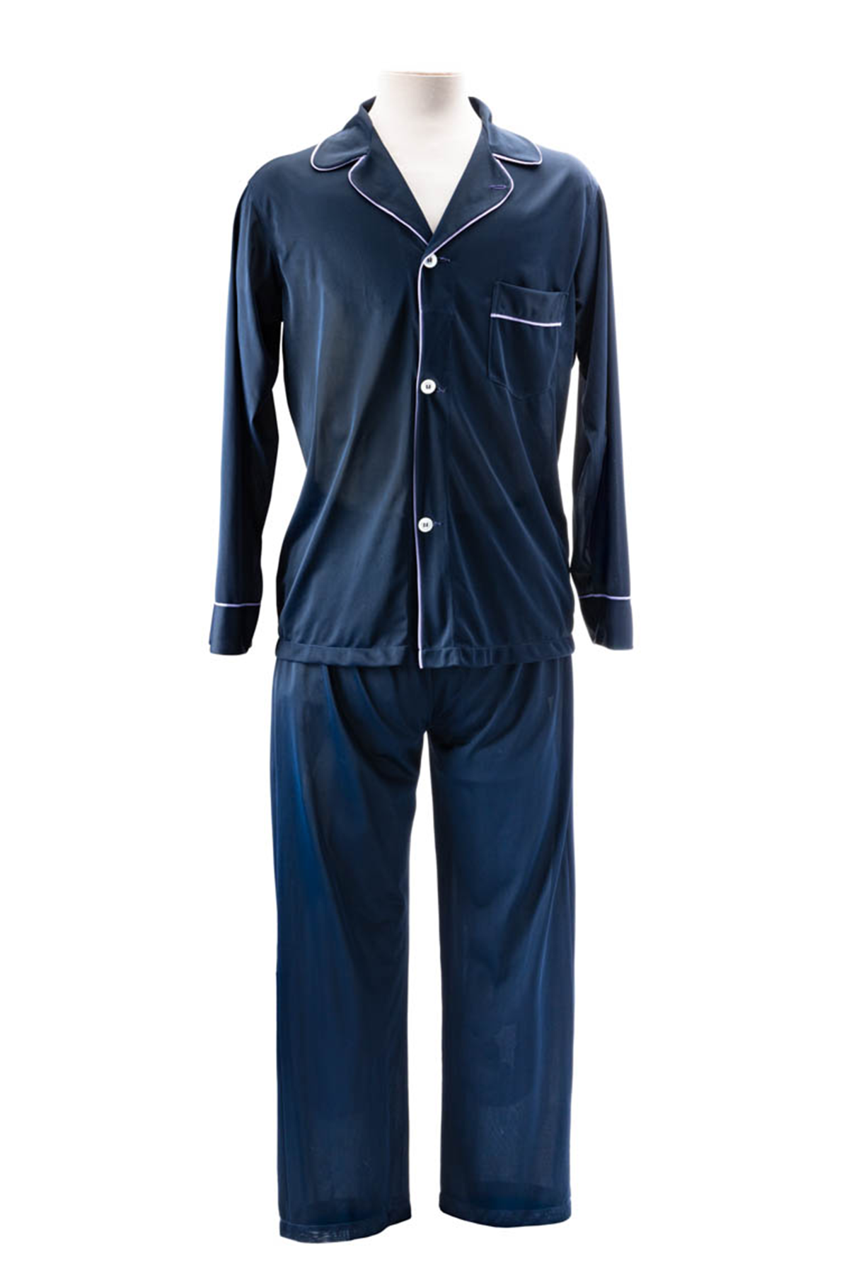 Navy blue pajamas on a mannequin