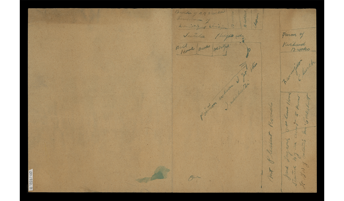 Thomas Potts' hand drawn map. / THF727167